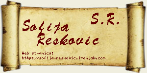 Sofija Resković vizit kartica